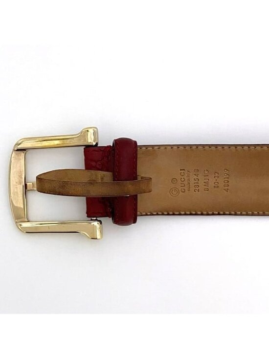 Gucci Belt Red Striped Waist 40 mm Leather main image 8
